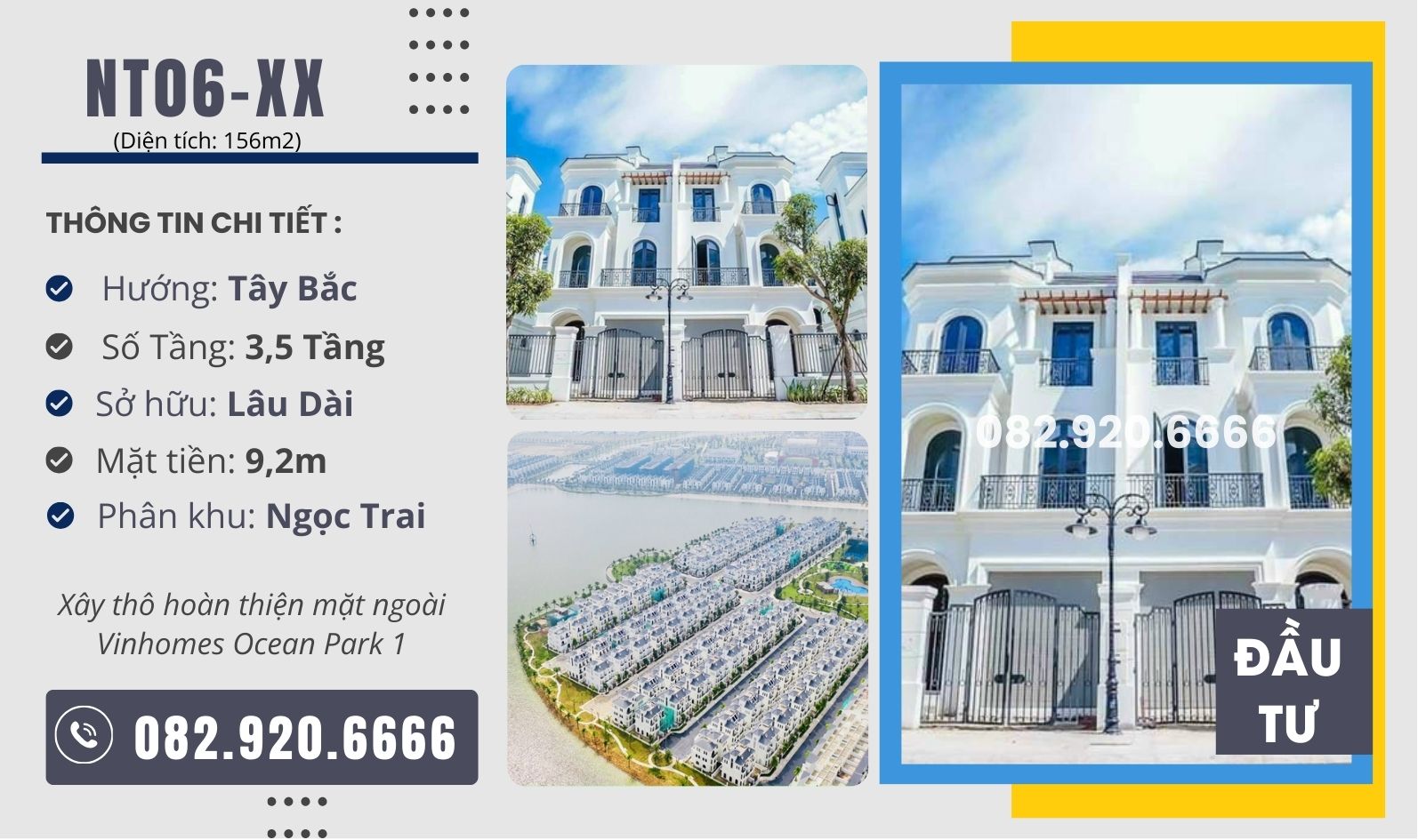 [Chuyển nhượng] Song lập NT6-XX Vinhomes Ocean Park 1